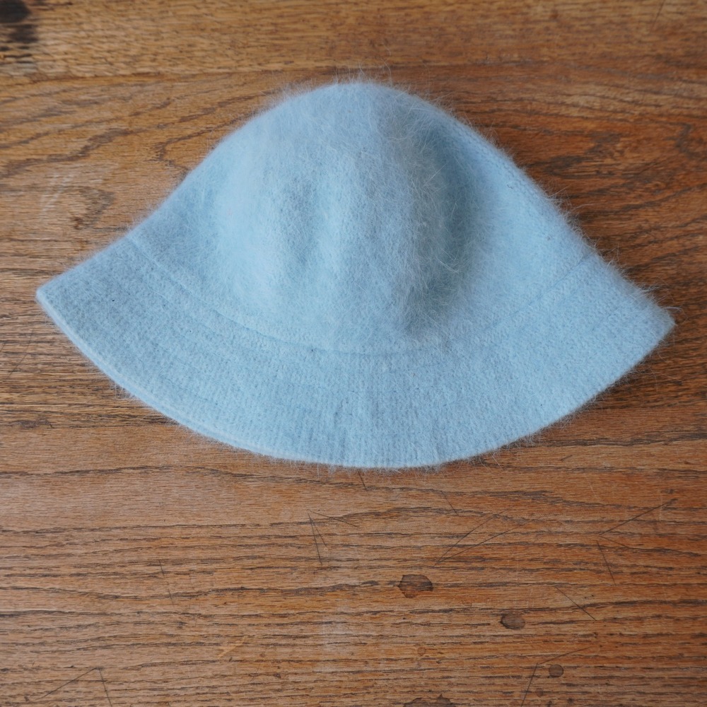 Kids Baby Blue Soft Angora Blend Bucket Hat Fuzzy Casual Fun